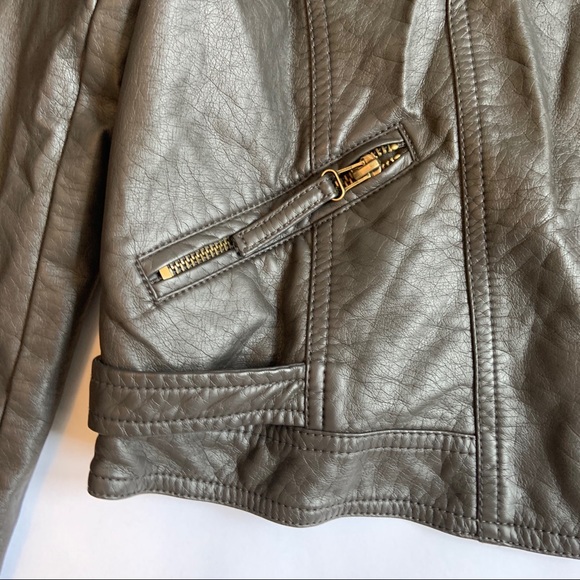 NWOT Charcoal Grey Leather Jacket - Picture 10 of 12